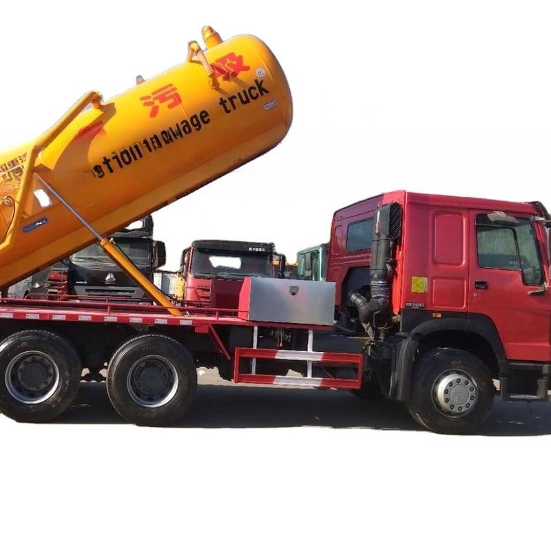 Euro 3 336hp sử dụng Howo 6 * 4 Xe hút bụi 10 Cbm Xe hút nước thải Trong tình trạng tốt