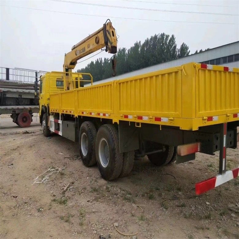 Sinotruk WD615 Động cơ mô hình 10 tấn xe tải gắn cần cẩu với xi lanh thủy lực gốc