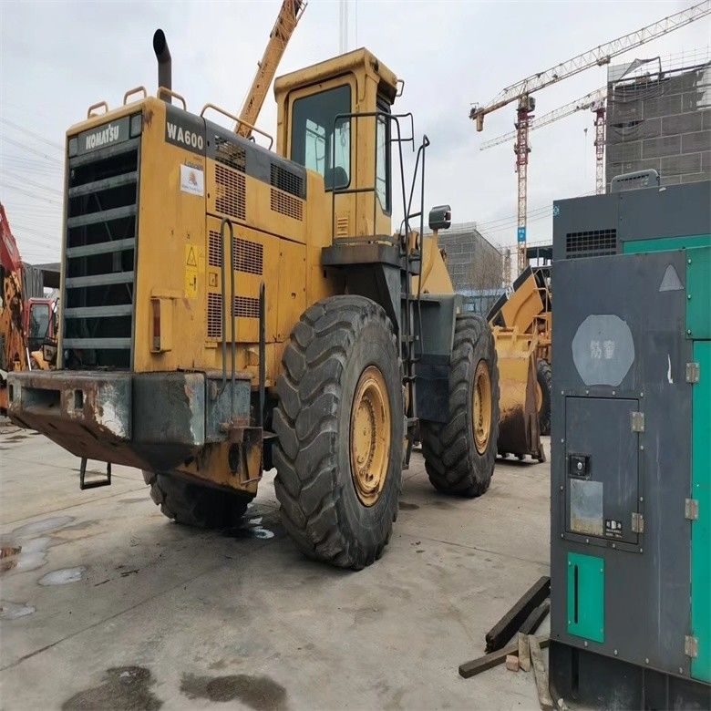 Xây dựng 12 tấn sử dụng Komatsu WA600-3 Wheel Loader 600 Model Heavy Front Head Loader WA600-6